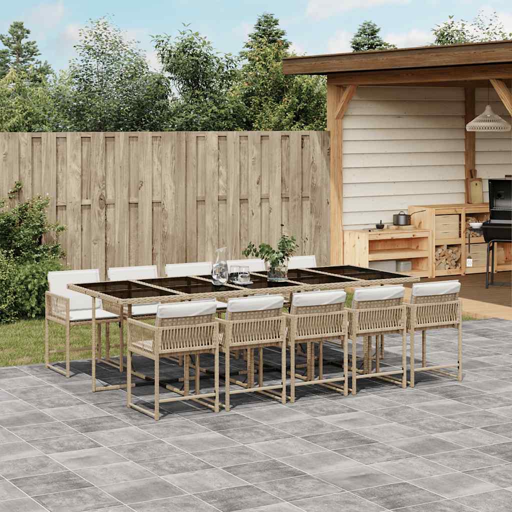 vidaXL 5-piece Garden Dining Set with Cushions Poly Rattan Black