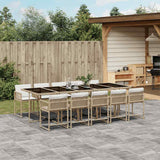 vidaXL 5-piece Garden Dining Set with Cushions Poly Rattan Black