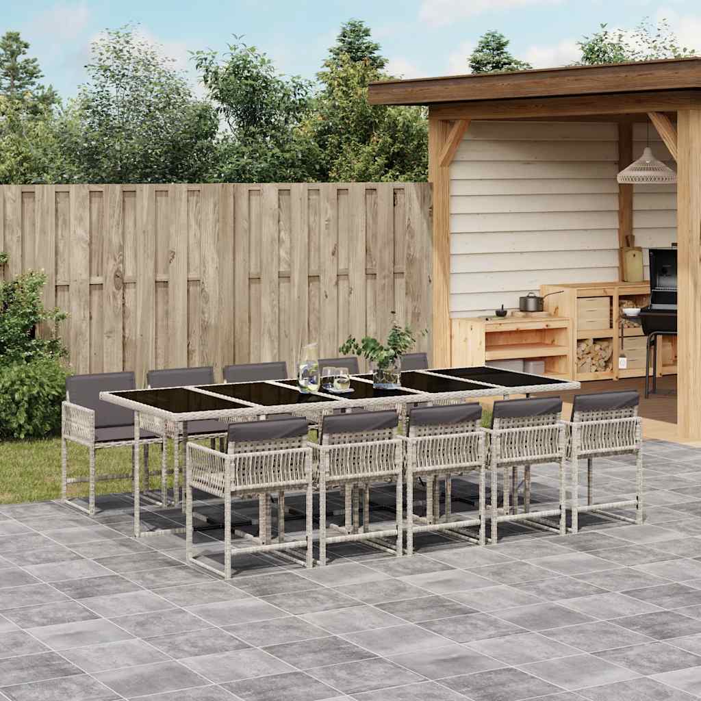 vidaXL 5-piece Garden Dining Set with Cushions Poly Rattan Black