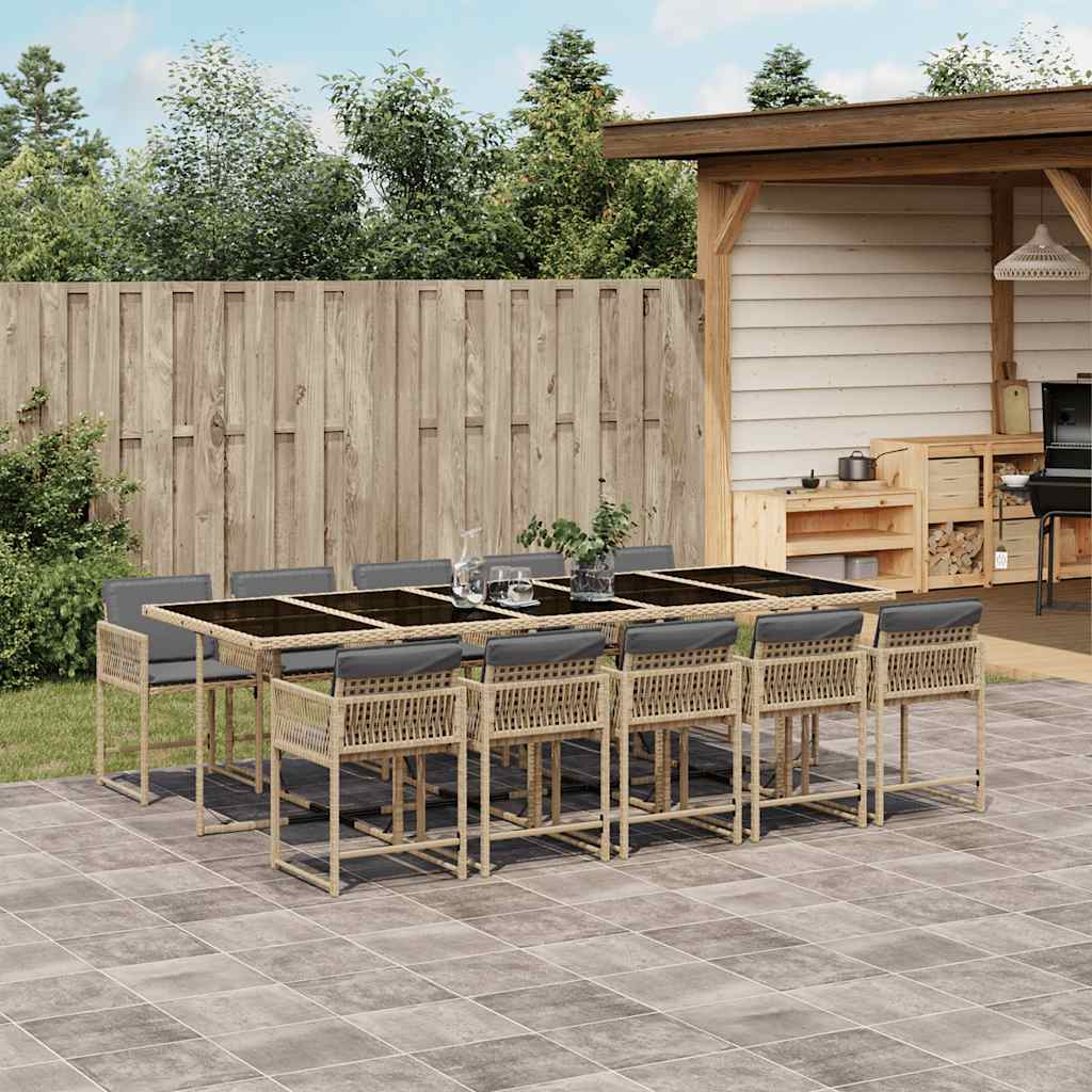 vidaXL 5-piece Garden Dining Set with Cushions Poly Rattan Black