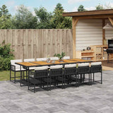 vidaXL 5-piece Garden Dining Set with Cushions Poly Rattan Black