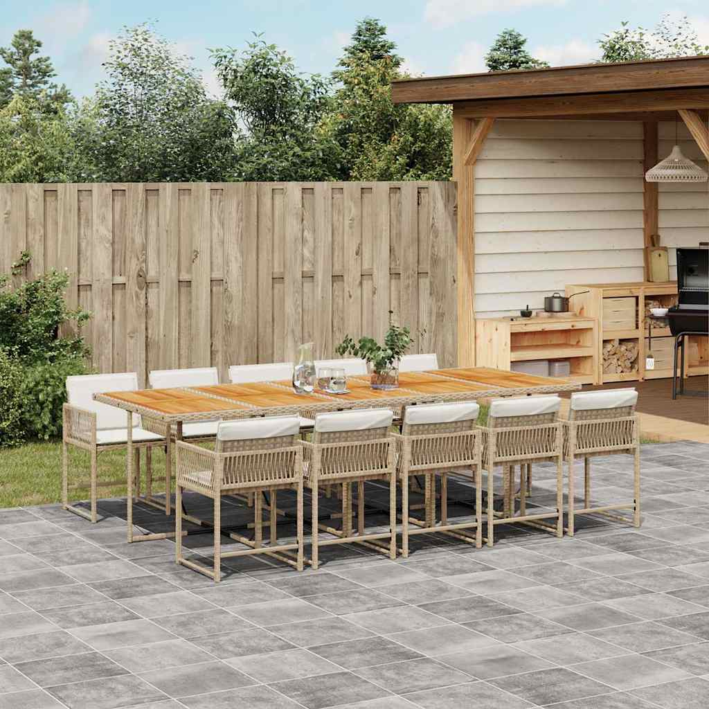 vidaXL 5-piece Garden Dining Set with Cushions Poly Rattan Black