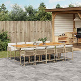 vidaXL 5-piece Garden Dining Set with Cushions Poly Rattan Black