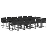 vidaXL 5-piece Garden Dining Set with Cushions Poly Rattan Black