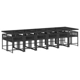 vidaXL 5-piece Garden Dining Set with Cushions Poly Rattan Black