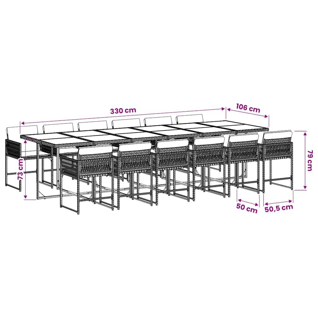 vidaXL 5-piece Garden Dining Set with Cushions Poly Rattan Black