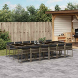 vidaXL 5-piece Garden Dining Set with Cushions Poly Rattan Black