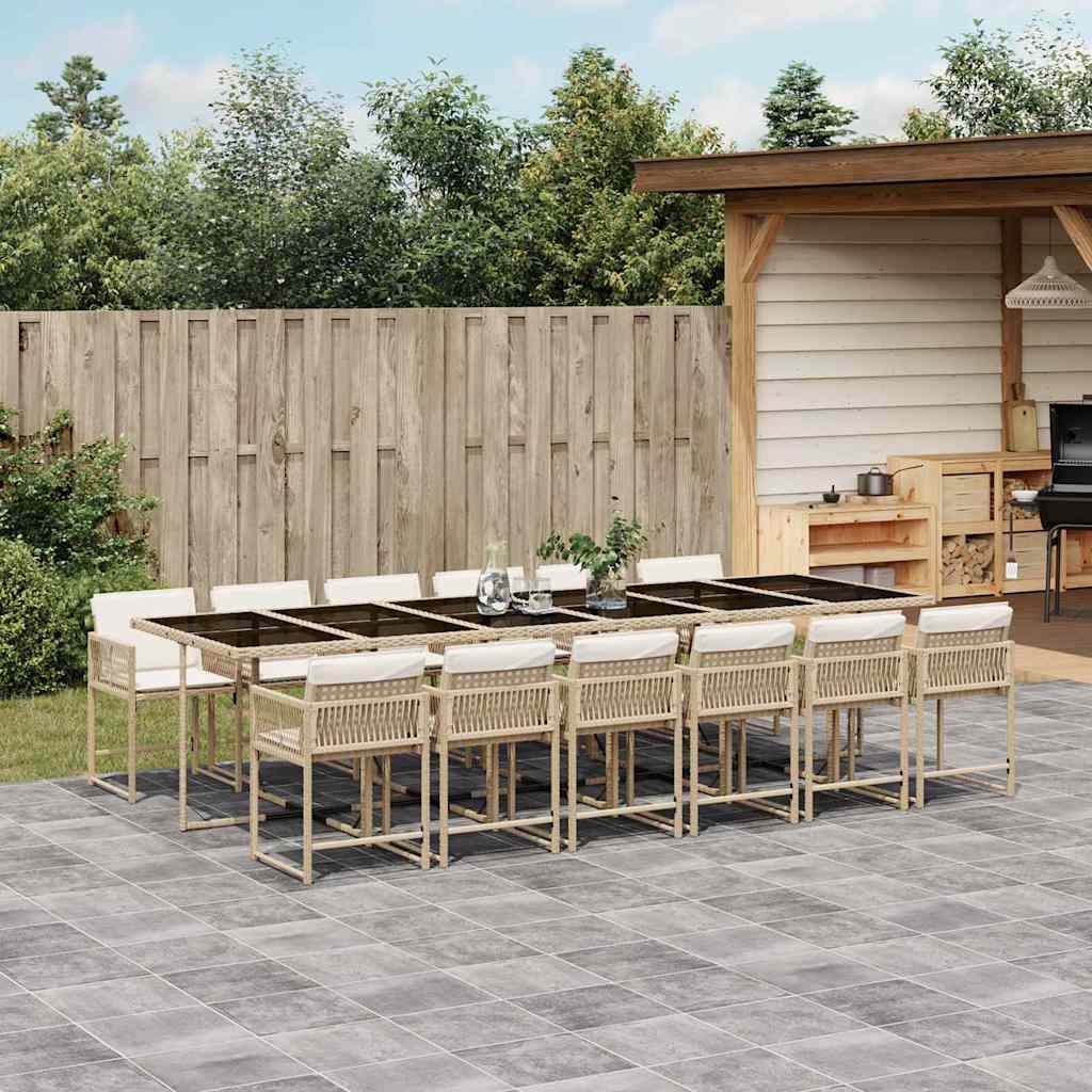 vidaXL 5-piece Garden Dining Set with Cushions Poly Rattan Black