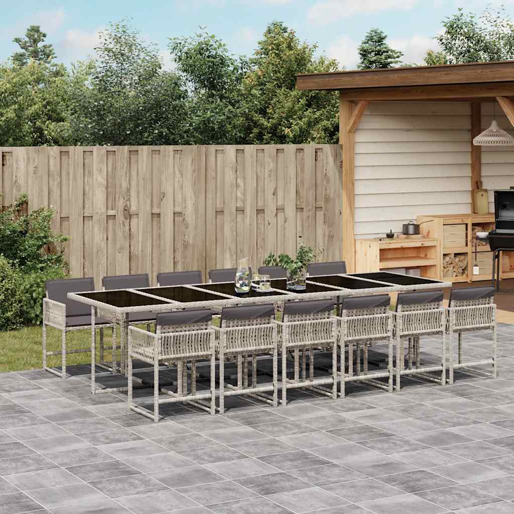vidaXL 5-piece Garden Dining Set with Cushions Poly Rattan Black
