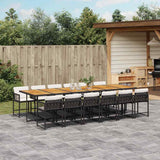 vidaXL 5-piece Garden Dining Set with Cushions Poly Rattan Black