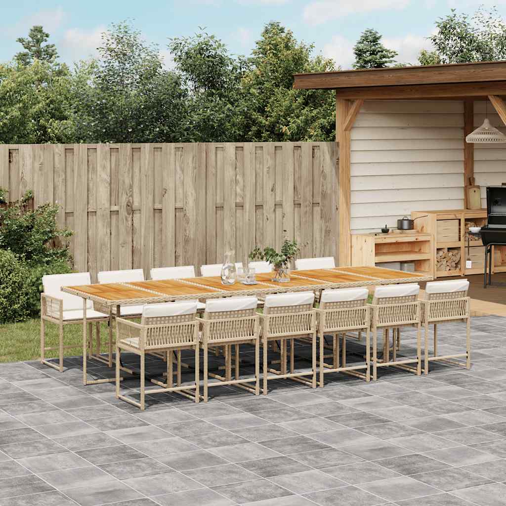 vidaXL 5-piece Garden Dining Set with Cushions Poly Rattan Black
