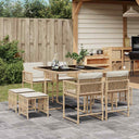 vidaXL 9-delige Tuinset poly rattan zwart
