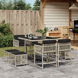 vidaXL 9-delige Tuinset poly rattan zwart