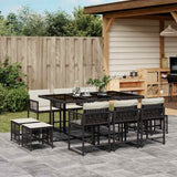 vidaXL 9-delige Tuinset poly rattan zwart