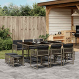 vidaXL 9-delige Tuinset poly rattan zwart