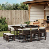 vidaXL 9-delige Tuinset poly rattan zwart