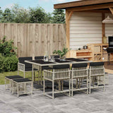 vidaXL 9-delige Tuinset poly rattan zwart
