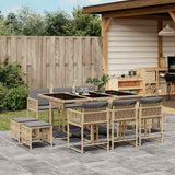 vidaXL 9-delige Tuinset poly rattan zwart