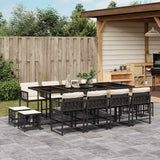 vidaXL 9-delige Tuinset poly rattan zwart