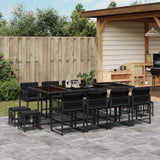vidaXL 9-delige Tuinset poly rattan zwart