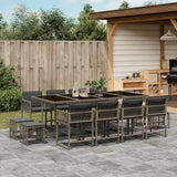 vidaXL 9-delige Tuinset poly rattan zwart