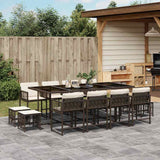 vidaXL 9-delige Tuinset poly rattan zwart