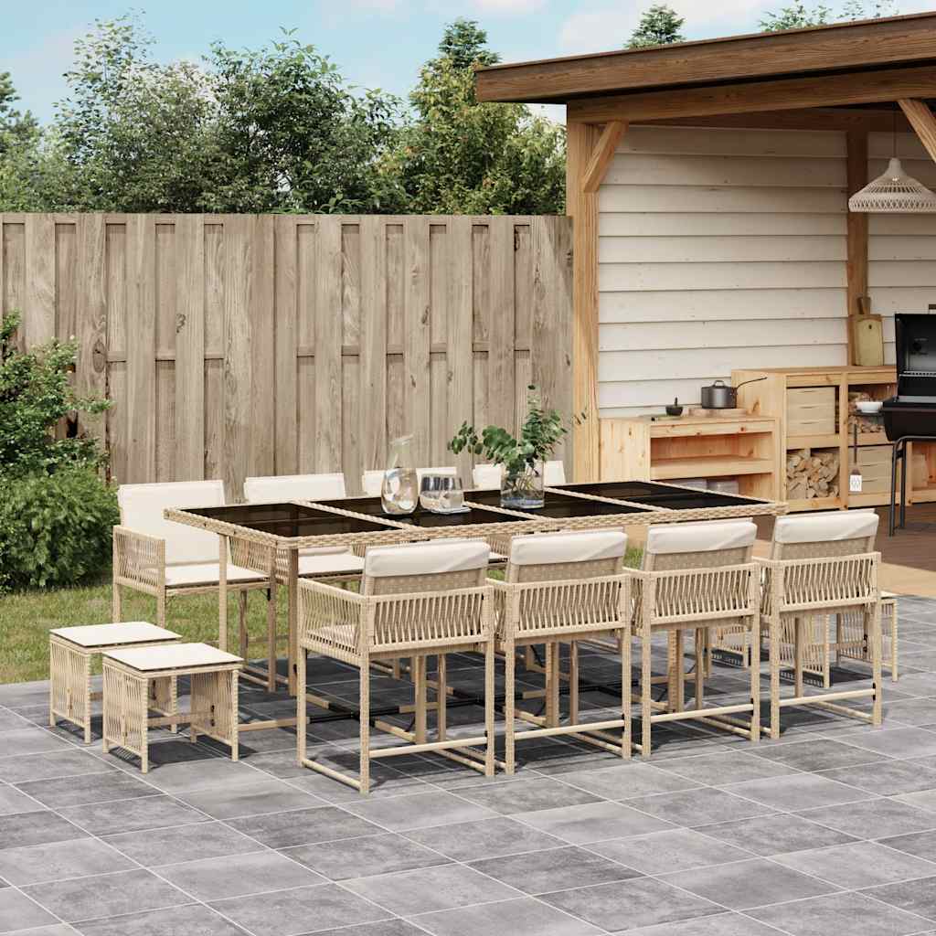 vidaXL 9-delige Tuinset poly rattan zwart