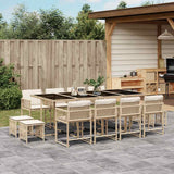 vidaXL 9-delige Tuinset poly rattan zwart