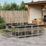 vidaXL 9-delige Tuinset poly rattan zwart