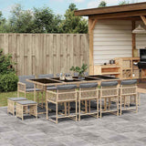 vidaXL 9-delige Tuinset poly rattan zwart