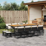vidaXL 9-delige Tuinset poly rattan zwart