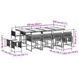 vidaXL 9-delige Tuinset poly rattan zwart