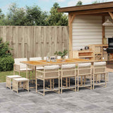 vidaXL 9-delige Tuinset poly rattan zwart