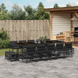 vidaXL 9-delige Tuinset poly rattan zwart