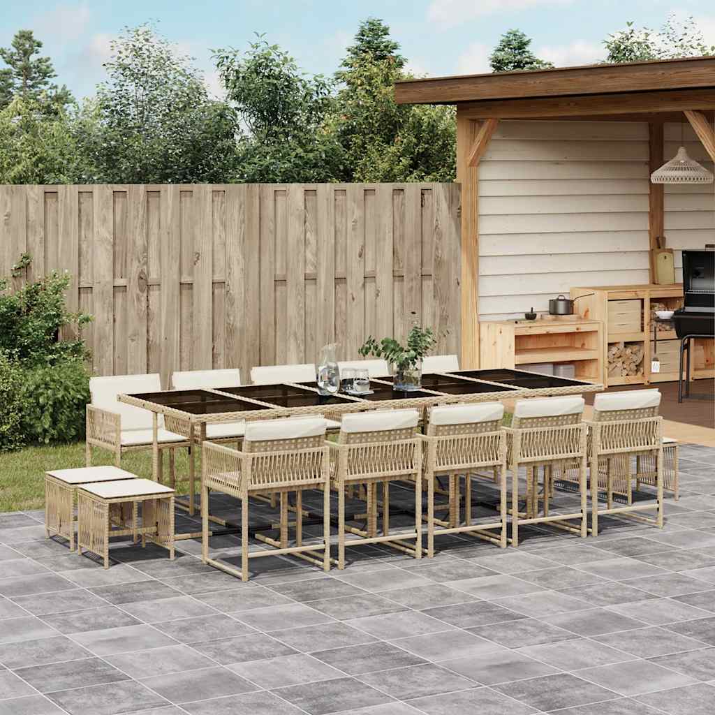 vidaXL 9-delige Tuinset poly rattan zwart