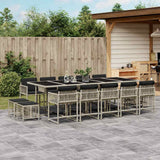 vidaXL 9-delige Tuinset poly rattan zwart