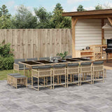 vidaXL 9-delige Tuinset poly rattan zwart