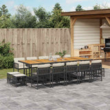 vidaXL 9-delige Tuinset poly rattan zwart