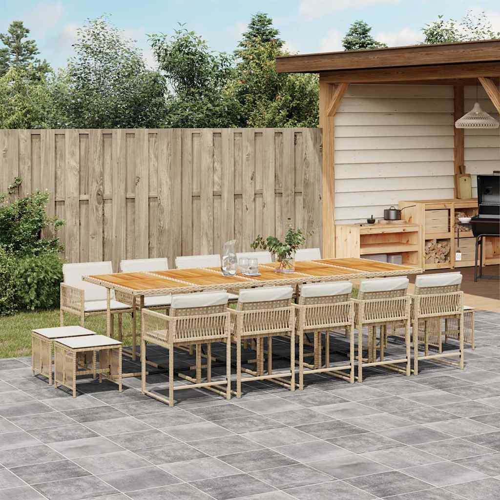 vidaXL 9-delige Tuinset poly rattan zwart