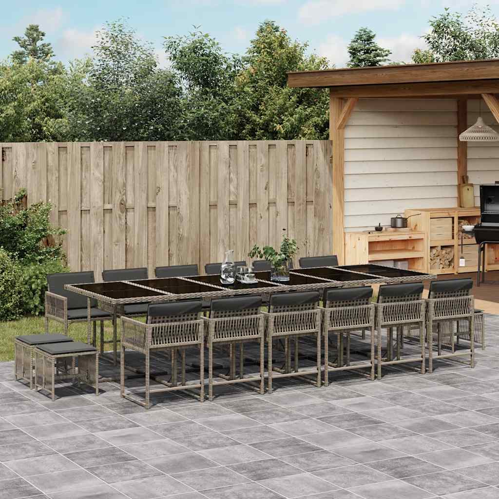 vidaXL 9-delige Tuinset poly rattan zwart