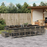 vidaXL 9-delige Tuinset poly rattan zwart