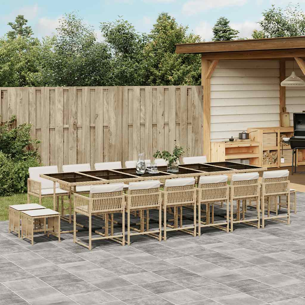 vidaXL 9-delige Tuinset poly rattan zwart