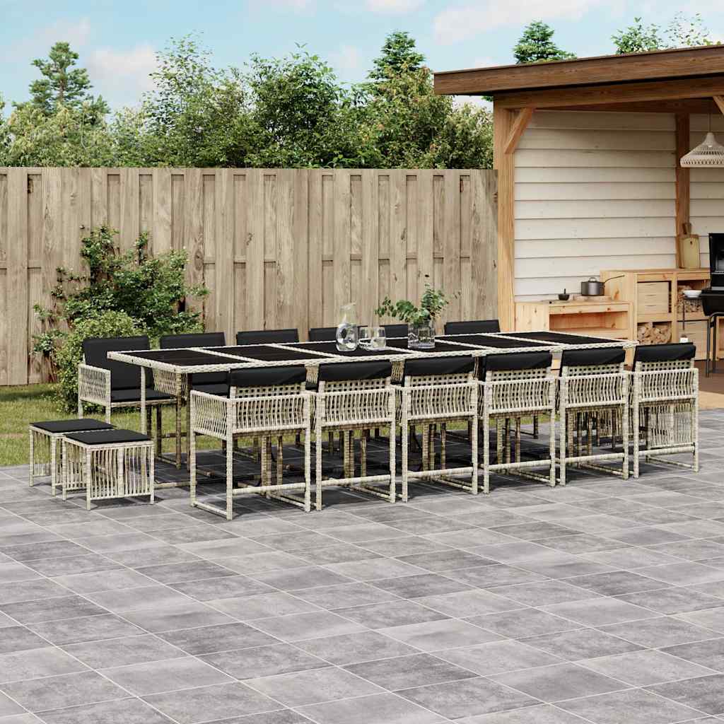 vidaXL 9-delige Tuinset poly rattan zwart