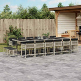 vidaXL 9-delige Tuinset poly rattan zwart
