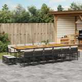 vidaXL 9-delige Tuinset poly rattan zwart