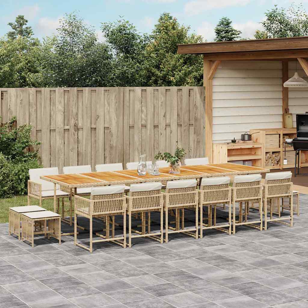 vidaXL 9-delige Tuinset poly rattan zwart