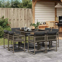 vidaXL 9-delige Tuinset poly rattan zwart