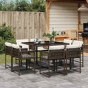 vidaXL 9-delige Tuinset poly rattan zwart