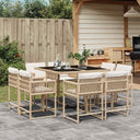 vidaXL 9-delige Tuinset poly rattan zwart
