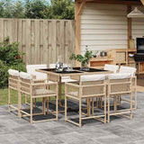 vidaXL 9-delige Tuinset poly rattan zwart